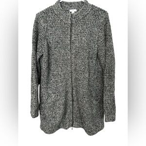 J. Jill Textured Front Zip Cardigan
Sweater Women's 
Black Multi